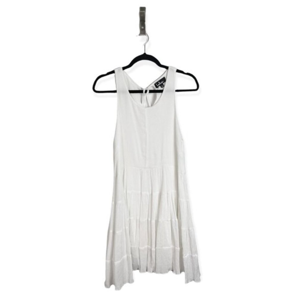 Lulu's White Layered Mini Dress Sleeveless Prairie Women's Size Large